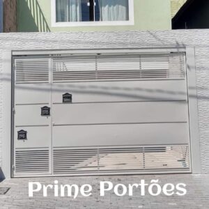 Portão de garagem basculante chapa de aço galvanizado na horizontal