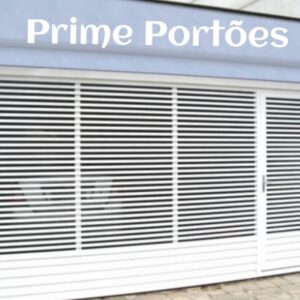 Portão de garagem basculante em tubo de aço galvanizado horizontal